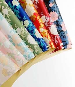 Papel de Regalo Impermeable con Diseño de Peonías, Paquete de 20 Piezas, Papel Dorado para Envolver Flores, para Floristería, Venta al Por Mayor - Product Image 2