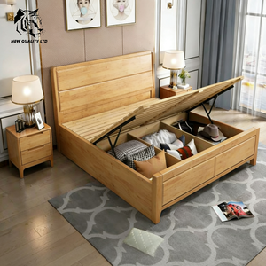 Cama de almacenamiento de madera de tamaño completo, nueva moda, muebles de dormitorio, precio barato de fábrica, personalizable, gran stock, envío inmediato. - Product Image 4