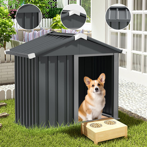 Nichoir extérieur en métal pour chien, grande taille, toit imperméable renforcé, abri pour animaux de compagnie - Product Image 2