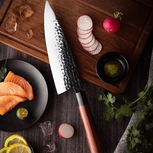 하이 퀄리티 8 인치 <span class=keywords><strong>440C</strong></span> 스테인레스 스틸 일본 요리사 칼 주방 절단 고기 야채 칼 요리사 칼 나무 손잡이 - Product Image 1
