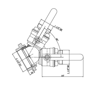Slion WYE BALL VALVES 2-Way SIAMESE Copper Ball 2-1/2"x1-1/2"x1-1/2" NPSH <b>Fire</b> Hose Connection Model 8511006 for 8511006 BALL VA - Product Image 6