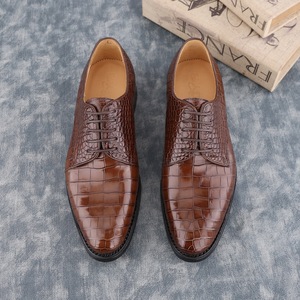 Zapatos Oxford de Vestir Formales con Cordones y Punta en Pico para Hombre, 100% Piel de Cocodrilo, Suela de Goma, para Todas las Temporadas, Uso en la Oficina - Product Image 6