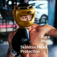 Casque de protection intégral professionnel Rongan pour le kick-boxing, haute absorption des chocs, pour adultes, protection du nez Sanda