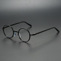 Lunettes vintage en métal anti-lumière bleue à motif géométrique légères pour adultes unisexes - Lunettes optiques à monture complète