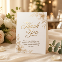 Biglietti di ringraziamento in carta perlata di lusso con inserto personalizzato con logo per confezioni regalo floreali da boutique