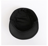Casquette plate en cuir PU noir pour femme, style équestre rétro vintage, effet amincissant, mode automne-hiver