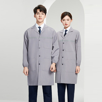 Vêtements de travail unisexes sur mesure, manteau anti-poussière en polyester, uniforme pour l'industrie alimentaire, l'hôpital, l'entrepôt, le laboratoire, manteau de laboratoire à usage longue durée