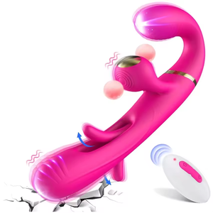 Vibromasseur double extrémité sans bretelles, à porter sur le point G - Jouets sexuels pour femmes <span class=keywords><strong>lesbiennes</strong></span> avec 10 modes <span class=keywords><strong>de</strong></span> vibration et <span class=keywords><strong>de</strong></span> battement, en silicone - Product Image 1
