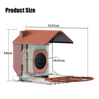Comedero para Pájaros Redondeado para Exteriores con Carcasa para Cámara Compatible con Google Nest para Observación de Aves