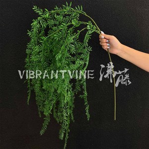 Guirlande artificielle de saules vert clair en plastique, bouquet pour décoration de mariage et de maison, ornement végétal pour plafond - Product Image 4