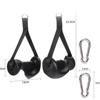 Poignées ergonomiques robustes antidérapantes pour appareil à câbles, sangles en nylon, mousquetons métalliques, poignées de gym, bande de résistance pour exercices de pectoraux