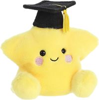 Boneka Bintang Wisuda Grosir, Boneka Plushie Lucu Warna Kuning Bersulam, Penghilang Stres, Topi Wisuda untuk Hadiah Wisuda