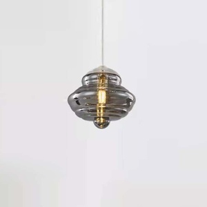 <span class=keywords><strong>Lampe</strong></span> à <span class=keywords><strong>suspension</strong></span> LED en <span class=keywords><strong>verre</strong></span> vintage moderne ambre/gris fumée lustre rétro pour salle à manger salon - Product Image 2