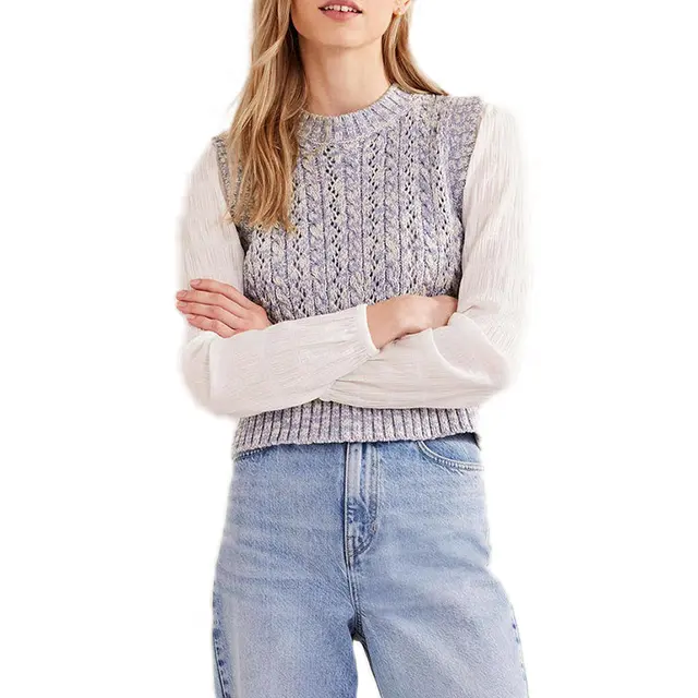 Well Dressed Knitted Vest Women Midriff Sweater Pullover Sweatshirt Woolen Knitted Sweaters Women Short Vest With Everything