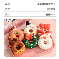 Nouveau Squishy Donut de Noël - Nouvelle Arrivée de Noël Jouet à Presser en PU à Rebond Lent Simulation Alimentaire pour Enfants de 3 à 6 Ans