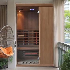 SS-200N Luxus-Trockendampf-Sauna raum für 2 Personen mit Infrarot-Heizung aus rotem Glas mit vollem Spektrum für das Fitness studio Verwenden Sie Hemlock Massivholz - Product Image 6