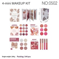 Palette de maquillage tout-en-un à 4 couches, effet mat, brillant, blush, illuminateur, gloss à lèvres