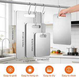 Tabla de Cortar de Metal de Alta Calidad 2026, Tabla de Cortar de Acero Inoxidable 304, Tabla de Cortar de Titanio para Cocina - Product Image 2