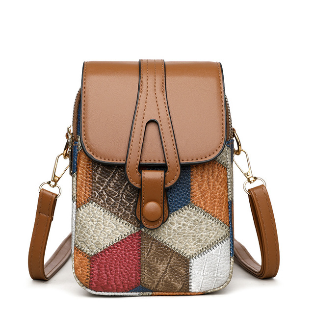 Hot Selling Fashion Mobile Phone Crossbody Bags PU Leather Casual Luxury Unisex Handbags Purses Shoulder Messenger Bag Zipper