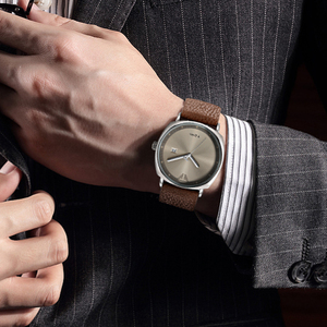 Montre pour homme TOMI, montre de sport minimaliste, calendrier, cuir, décontractée, quartz - Product Image 3