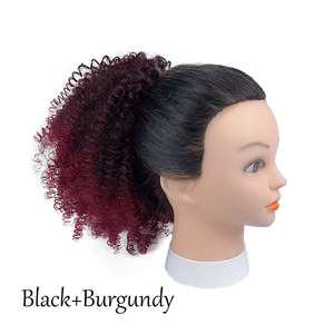 Perruque courte bouclée pour femme, petites boucles serrées, style afro volumineux, fibre synthétique, <span class=keywords><strong>chignon</strong></span> à cordon - Product Image 4