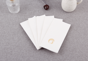 Serbet sekali pakai putih 3 lapis ramah lingkungan dari bubur kayu, 8 lipatan, dengan kemasan untuk restoran, pernikahan, dan katering - Product Image 4