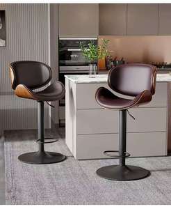 Upholstered Best Wood Counter Height <b>bar</b> <b>Stools</b>, Swivel Kitchen <b>bar</b> <b>Stools</b>, Wholesale White Simple High Back High Chairs k - Product Image 1