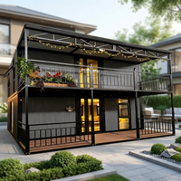 Maison conteneur extensible à deux étages de 40 pieds, villa de luxe préfabriquée avec intérieur entièrement meublé