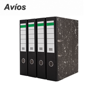 Carpeta Archivadora de Palanca de Mármol Negro con Diseño Personalizado A4 FC 2/3 Pulgadas para Presentaciones, Negocios y Abogados