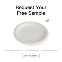 Assiettes rondes écologiques en bagasse, vaisselle jetable robuste idéale pour toutes les entreprises de restauration.