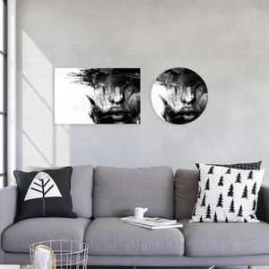 Abstract Woman <b>Canvas</b> Print: Elegant Black and White <b>Wall</b> Art,TEMPERED GLASS ART - Product Image 3