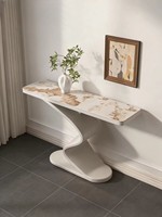 Table console de style italien, légère et luxueuse, en pierre de quartz et métal, avec fonction de démontage, meubles de salon, garantie 1 an