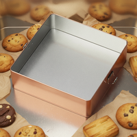 Boîte en métal carrée de luxe RTS, grande taille 240*240*68mm, personnalisable, pour gâteaux, collations, biscuits, bonbons, souvenirs, emballage cadeau vide