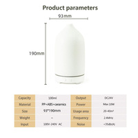 Diffuseur d'huiles essentielles électrique en céramique ultrasonique de luxe, 200 ml, humidificateur d'air pour table, usage commercial, hôtel