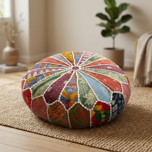 Indien fait main pouf vintage kantha patchwork poufs marocains - Product Image 3