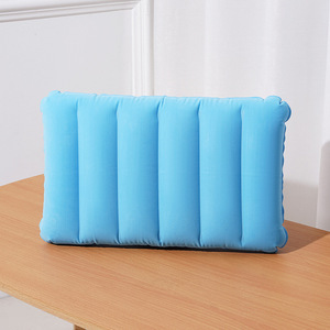 Oreiller gonflable en PVC floqué de couleur unie pour les voyages - Product Image 6