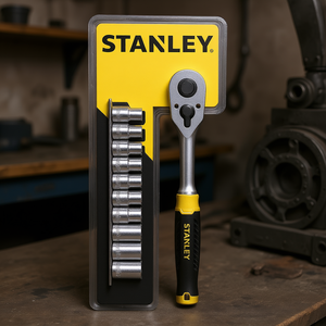 Juego de Llaves de Trinquete Stanley, 1/4 de Pulgada, 12 Piezas, Kit de Herramientas Métricas - Product Image 3