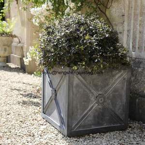 Boîte de jardinière en métal, boîte de fleurs en fer pour salon de jardin Patio extérieur jardin - Product Image 5