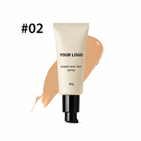Fond de teint liquide vegan à couvrance totale avec logo personnalisé, 40g, écran solaire, fini léger et transparent, avec SPF 55