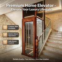 Lift Rumah Hidrolik 1-3 Orang untuk Apartemen & Hotel, Lift Hunian 3 Lantai dengan Lantai PVC