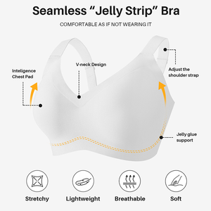 Soutien-gorge de sport sexy sans armatures pour femmes grandes tailles, respirant, sans coutures, bretelles réglables, dos en U, push-up, bonnet complet, anti-affaissement, amovible - Product Image 5