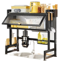 Égouttoir à vaisselle de luxe en métal de haute qualité, fonctionnel, pour évier, avec rangement pour bols, tasses et assiettes, pour la cuisine