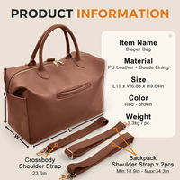 Sac à langer multifonction en cuir PU personnalisé avec porte-bouteilles isothermes, sac à dos pour bébé