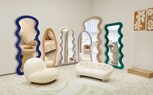 <strong>Modern</strong> Large <strong>Rectangular</strong> Velvet Decorative <strong>Mirror</strong> Standing <strong>Wall</strong> or Floor with Velvet Framed Novelty Full Body <strong>Mirror</strong> - Product Image 6