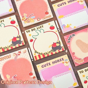 Cute Pony Notepad Cartoon Tearable Non Adhesive Pocket Notebook For Student Office Daily Message Record - Product Image 5