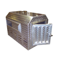 Cage de transport pour chien en aluminium à double plaque diamantée avec rangement supérieur pour camion et chasse
