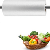Supermarkt transparante groente- en fruitzakken op rol, voor voedselbewaring van groenten, fruit, vlees, keuken, koelkast, HDPE platte zakken op rol