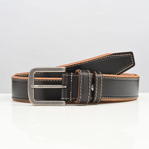 Men's Fashionable Cow Hide Genuine Leather Designer Stitching Design High Quality Luxury Business Casual Style Custom <b>Belt</b> - Product Image 1
