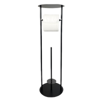 Porte-rouleau de papier toilette et essuie-tout en acier durable pour salle de bain d'hôtel, design moderne, sur pied, plusieurs options de finition, sans perçage