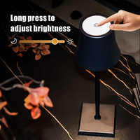 Lampe de table LED moderne, sans fil, rechargeable, à intensité variable, avec finition mate en métal, pour salle à manger, bar, café, chevet, ambiance nocturne